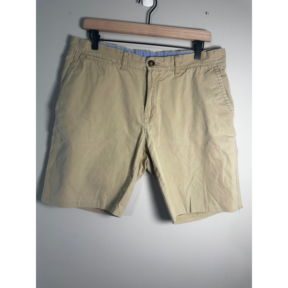 Tommy Hilfiger Mens TH Chino Custom Fit Khaki Tan Cotton Shorts 34/32